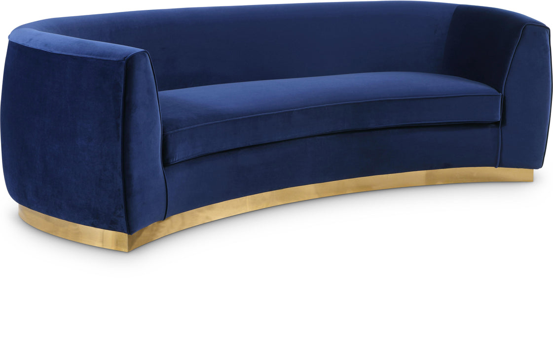 Julian Navy Velvet Sofa - Bargain Furniture (Detroit, MI)