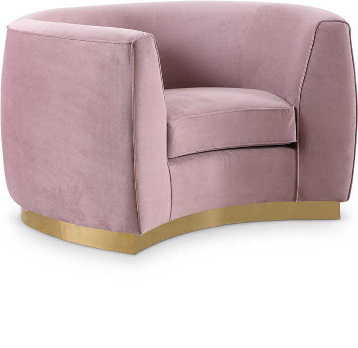 Julian Pink Velvet Chair - Bargain Furniture (Detroit, MI)