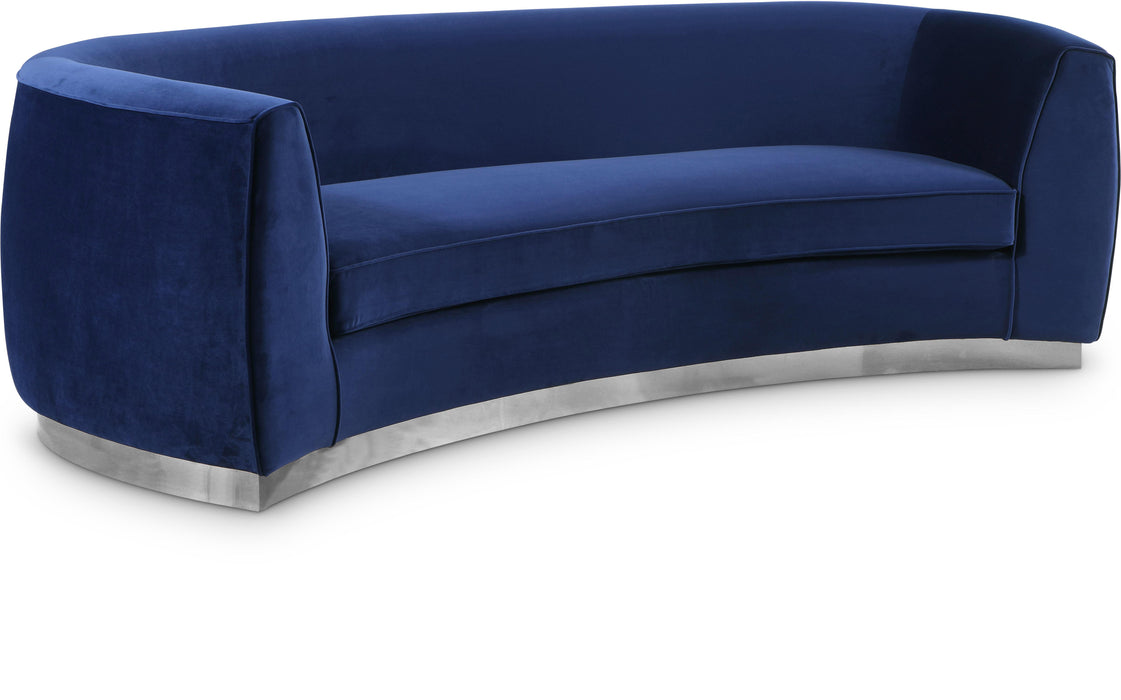 Julian Navy Velvet Sofa - Bargain Furniture (Detroit, MI)