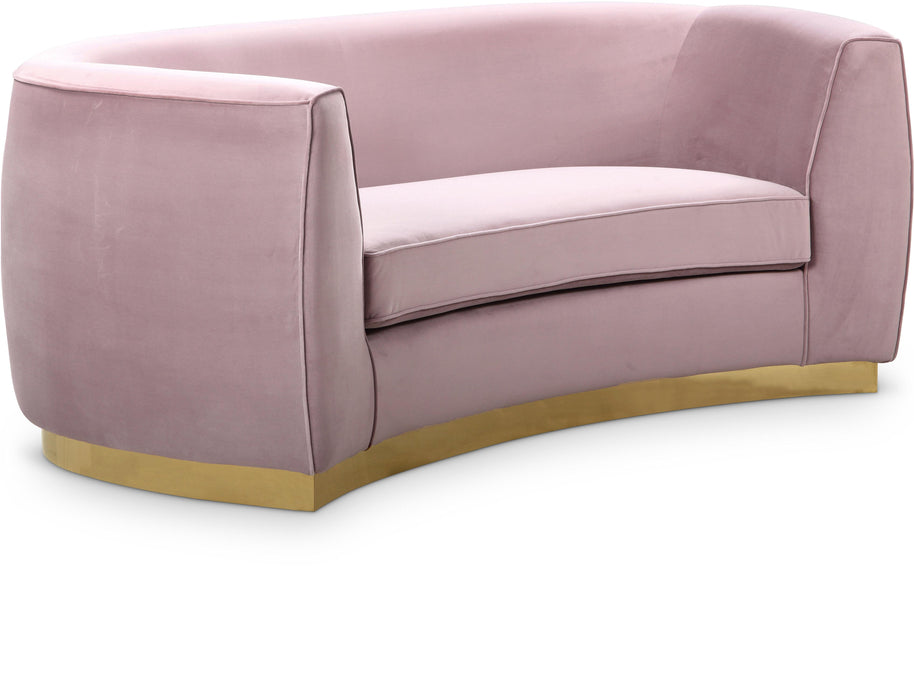 Julian Pink Velvet Loveseat - Bargain Furniture (Detroit, MI)