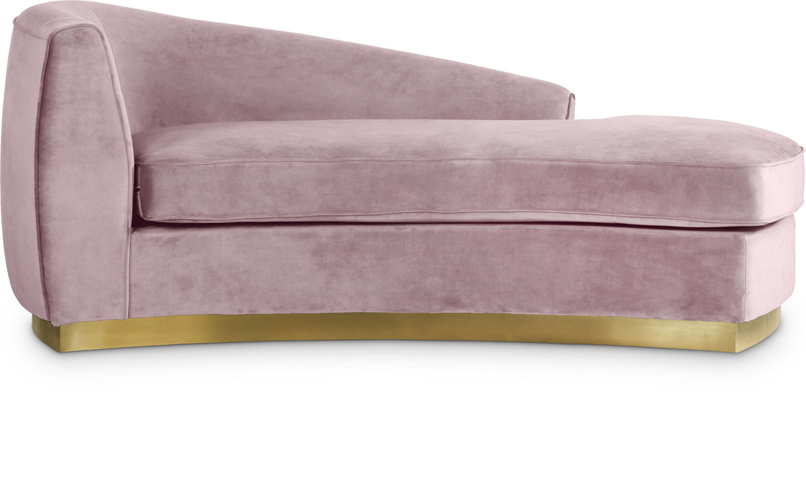 Julian Pink Velvet Chaise - Bargain Furniture (Detroit, MI)