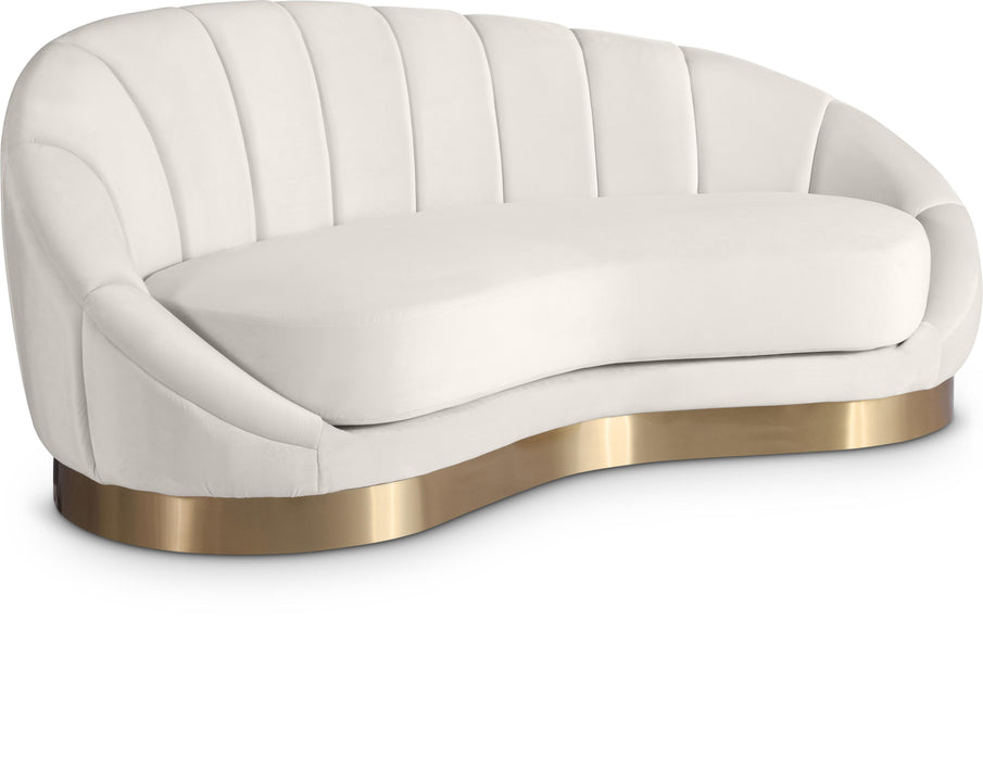 Shelly Cream Velvet Chaise - Bargain Furniture (Detroit, MI)