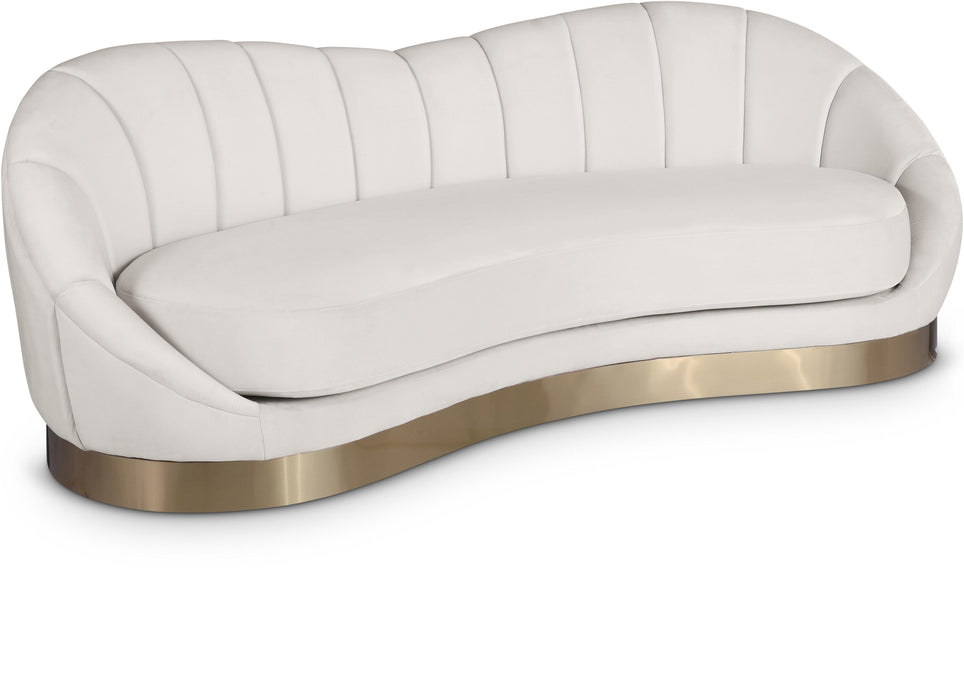 Shelly Cream Velvet Sofa - Bargain Furniture (Detroit, MI)