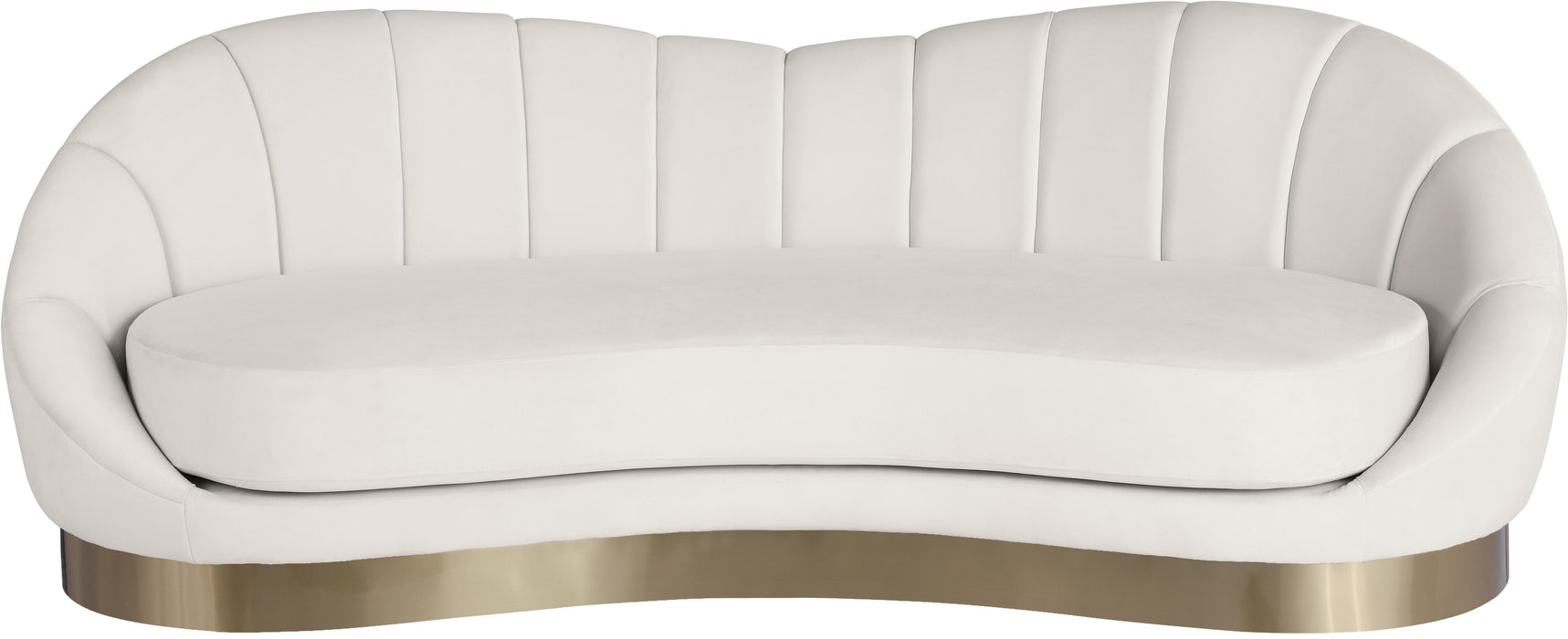 Shelly Cream Velvet Sofa - Bargain Furniture (Detroit, MI)