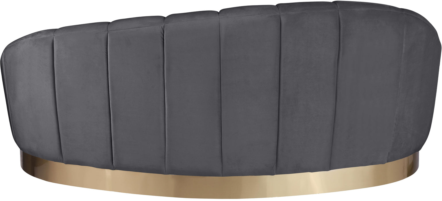 Shelly Grey Velvet Chaise - Bargain Furniture (Detroit, MI)
