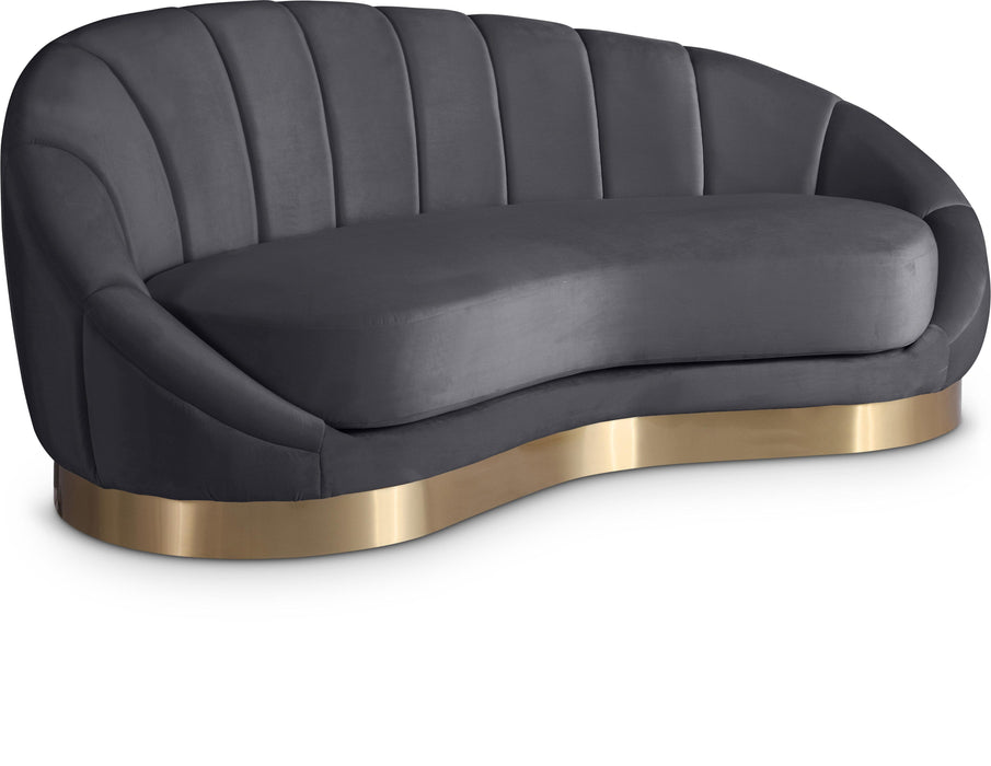Shelly Grey Velvet Chaise - Bargain Furniture (Detroit, MI)