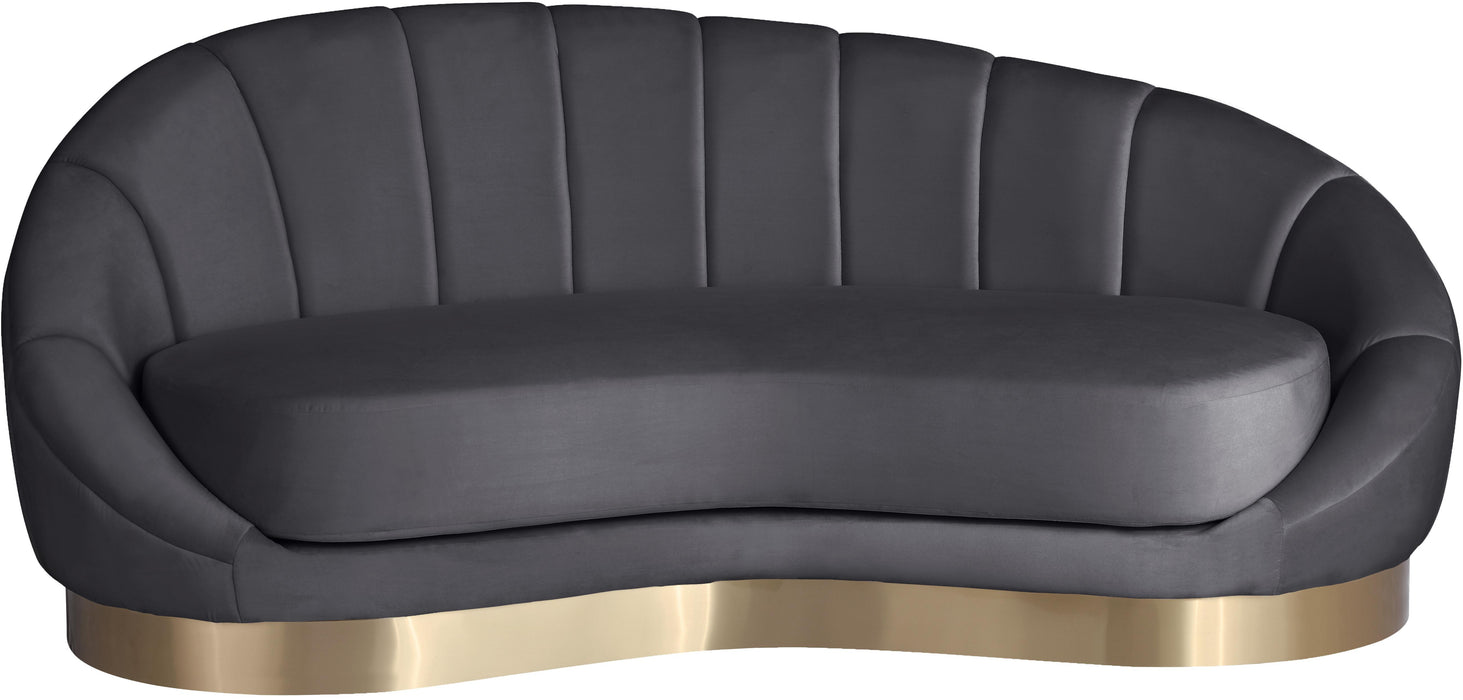 Shelly Grey Velvet Chaise - Bargain Furniture (Detroit, MI)