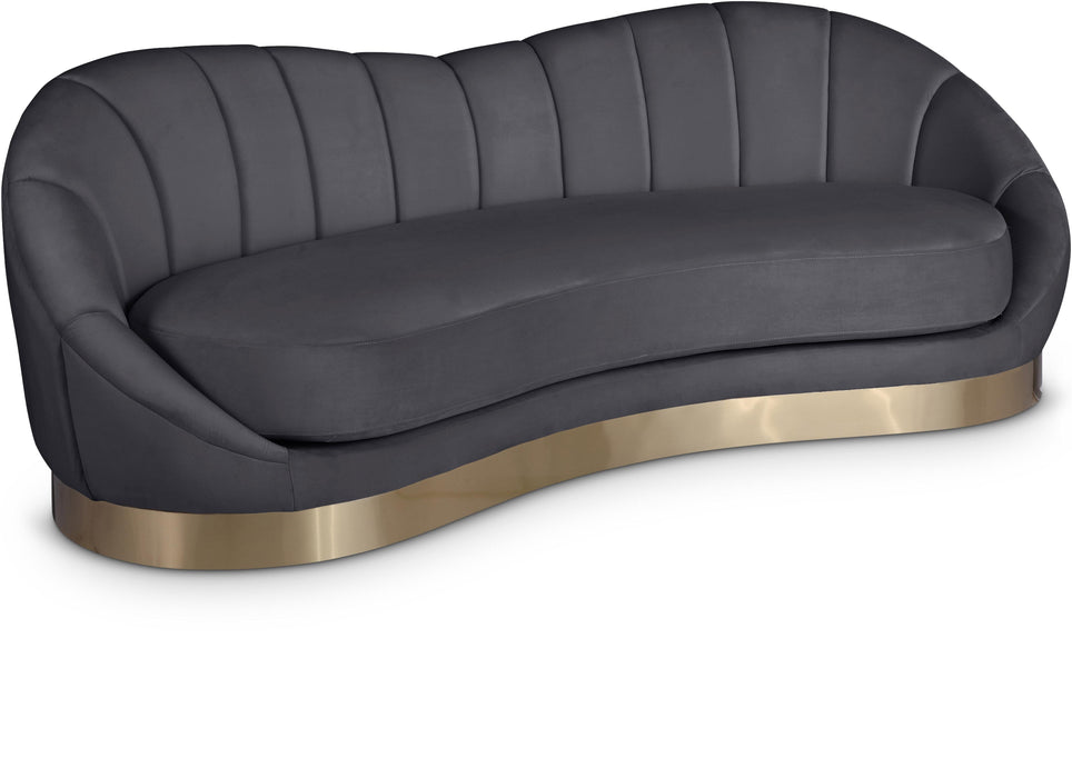 Shelly Grey Velvet Sofa - Bargain Furniture (Detroit, MI)