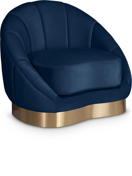Shelly Navy Velvet Chair - Bargain Furniture (Detroit, MI)