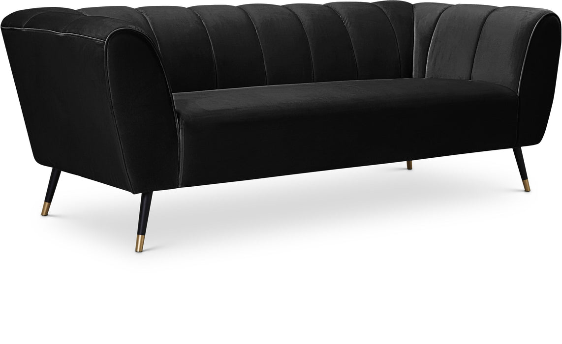 Beaumont Black Velvet Sofa - Bargain Furniture (Detroit, MI)