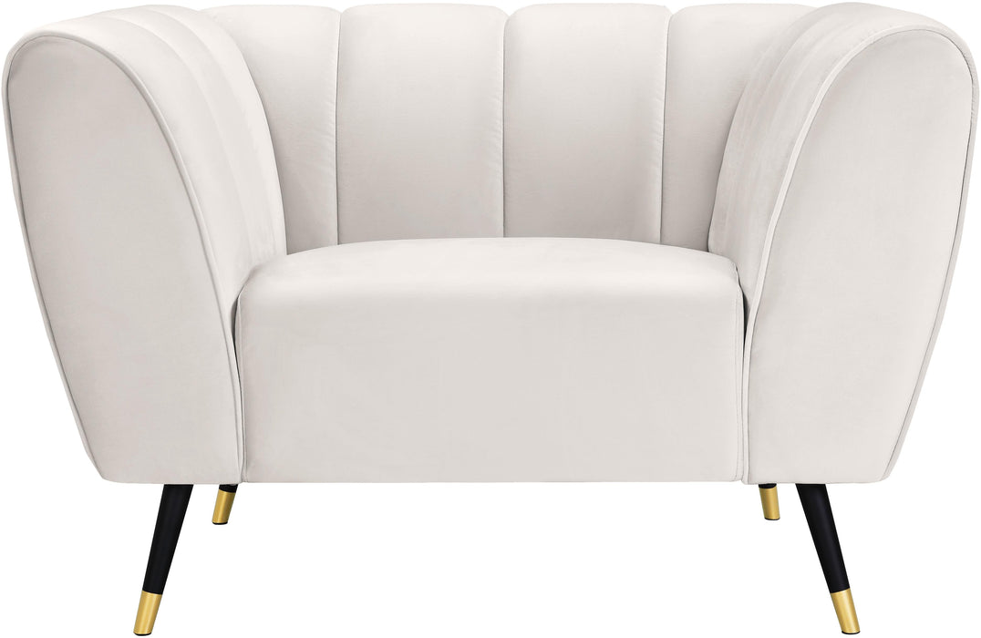 Beaumont Cream Velvet Chair - Bargain Furniture (Detroit, MI)
