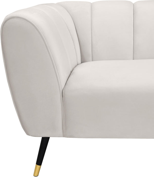Beaumont Cream Velvet Chair - Bargain Furniture (Detroit, MI)