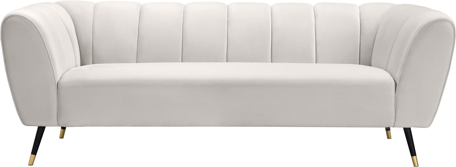 Beaumont Cream Velvet Sofa - Bargain Furniture (Detroit, MI)
