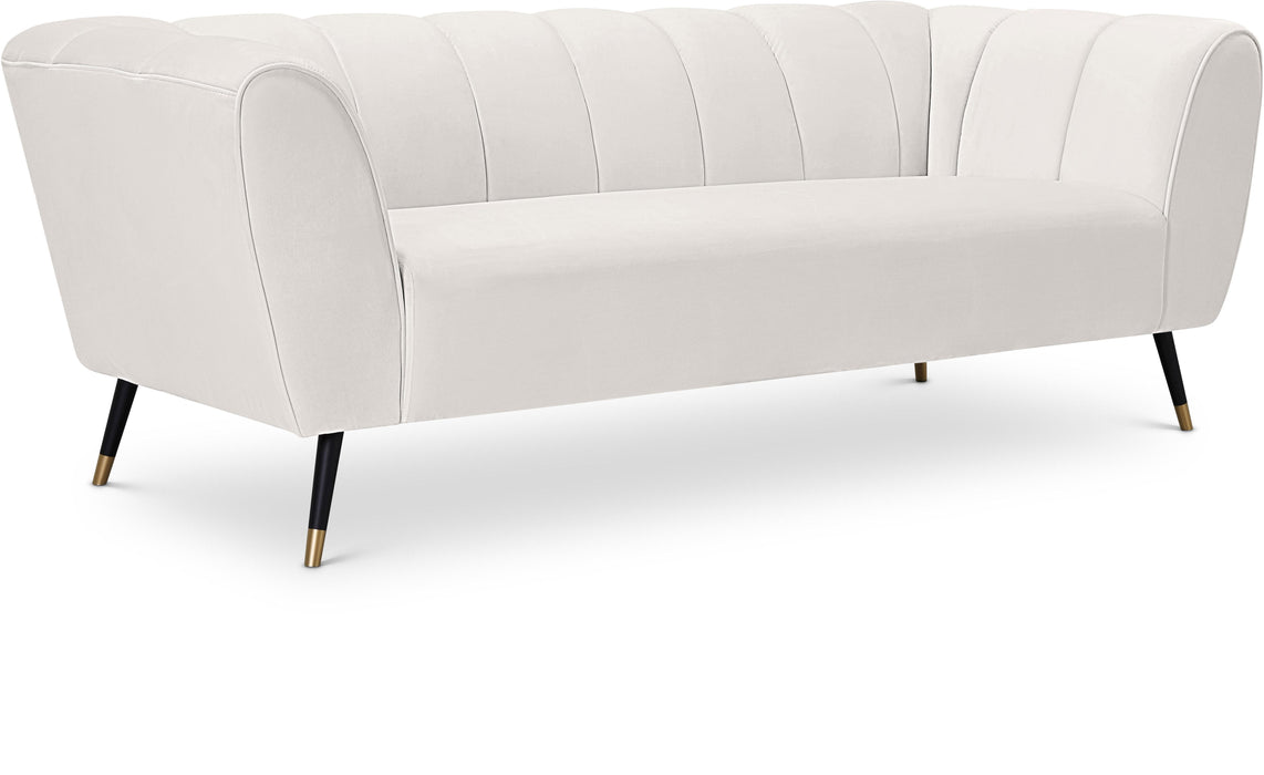 Beaumont Cream Velvet Sofa - Bargain Furniture (Detroit, MI)