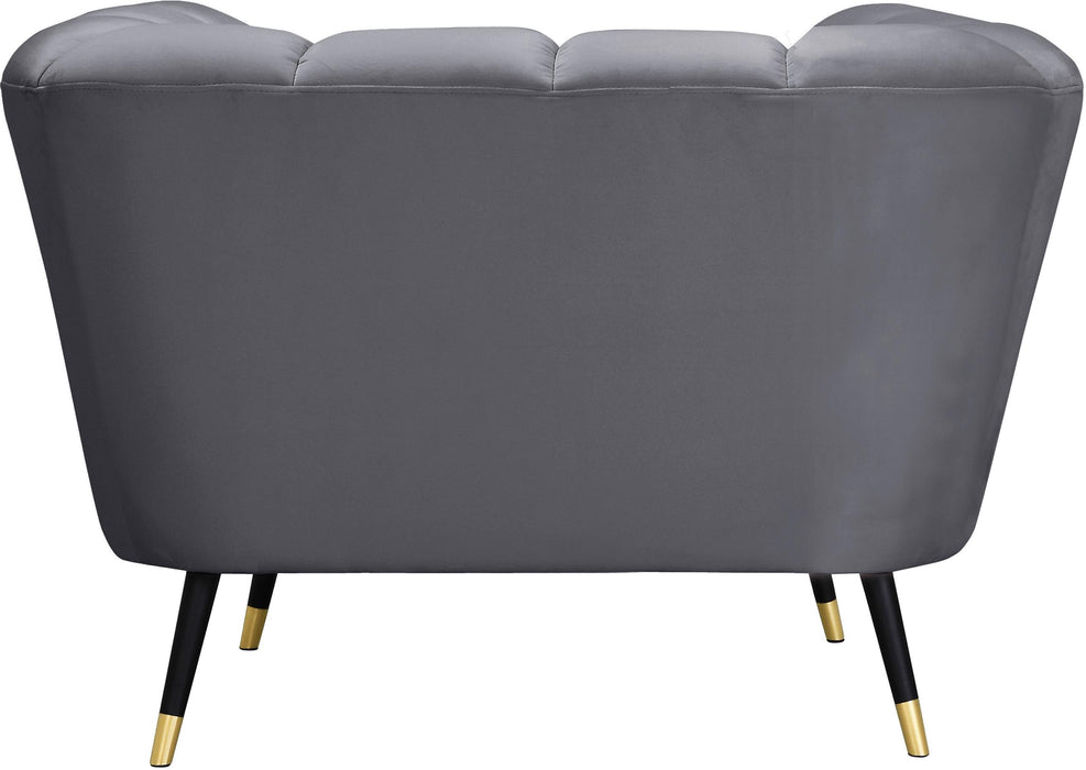 Beaumont Grey Velvet Chair - Bargain Furniture (Detroit, MI)