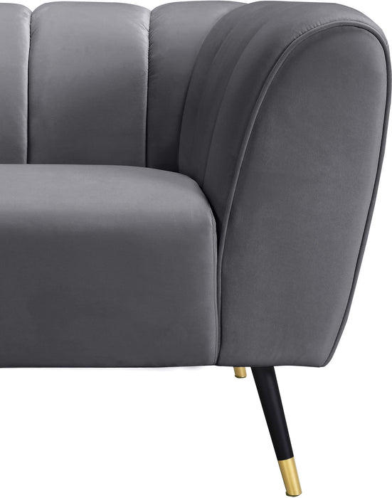 Beaumont Grey Velvet Chair - Bargain Furniture (Detroit, MI)