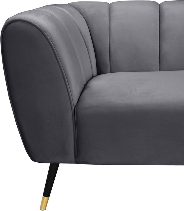 Beaumont Grey Velvet Chair - Bargain Furniture (Detroit, MI)