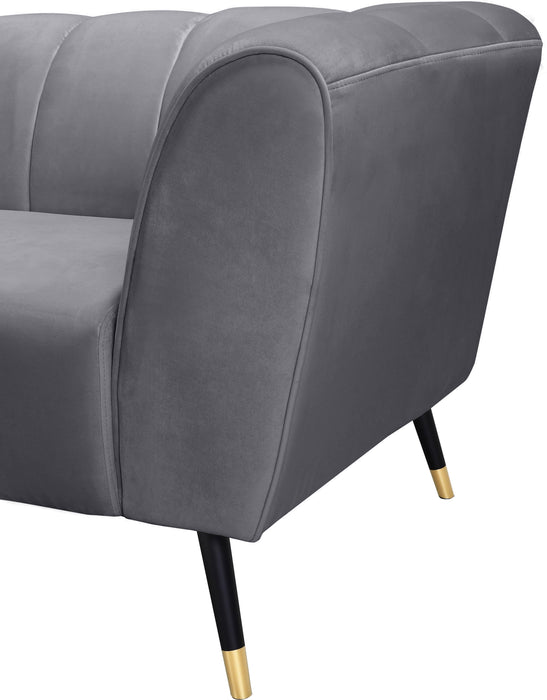 Beaumont Grey Velvet Chair - Bargain Furniture (Detroit, MI)
