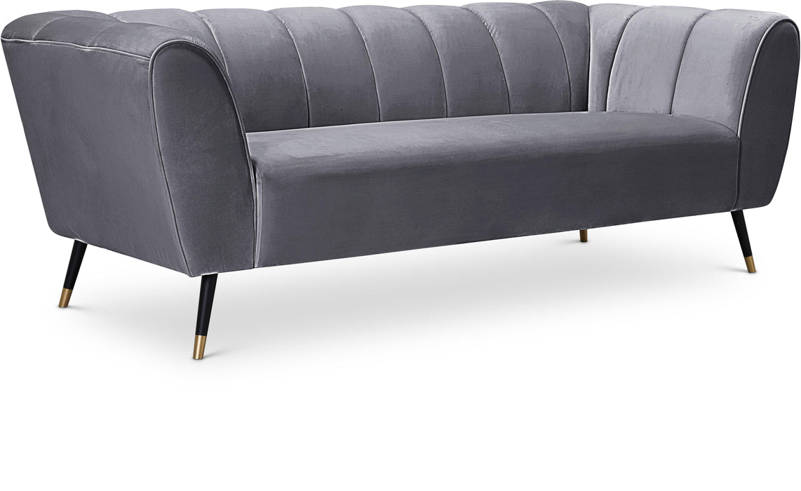 Beaumont Grey Velvet Sofa - Bargain Furniture (Detroit, MI)