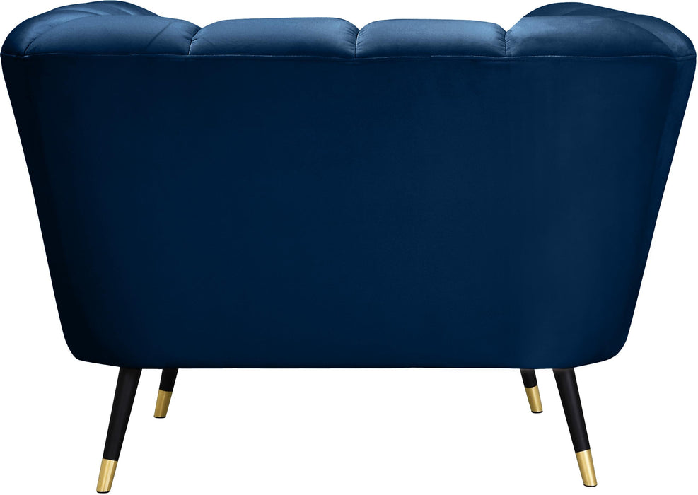 Beaumont Navy Velvet Chair - Bargain Furniture (Detroit, MI)