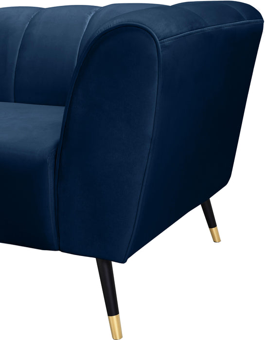 Beaumont Navy Velvet Chair - Bargain Furniture (Detroit, MI)