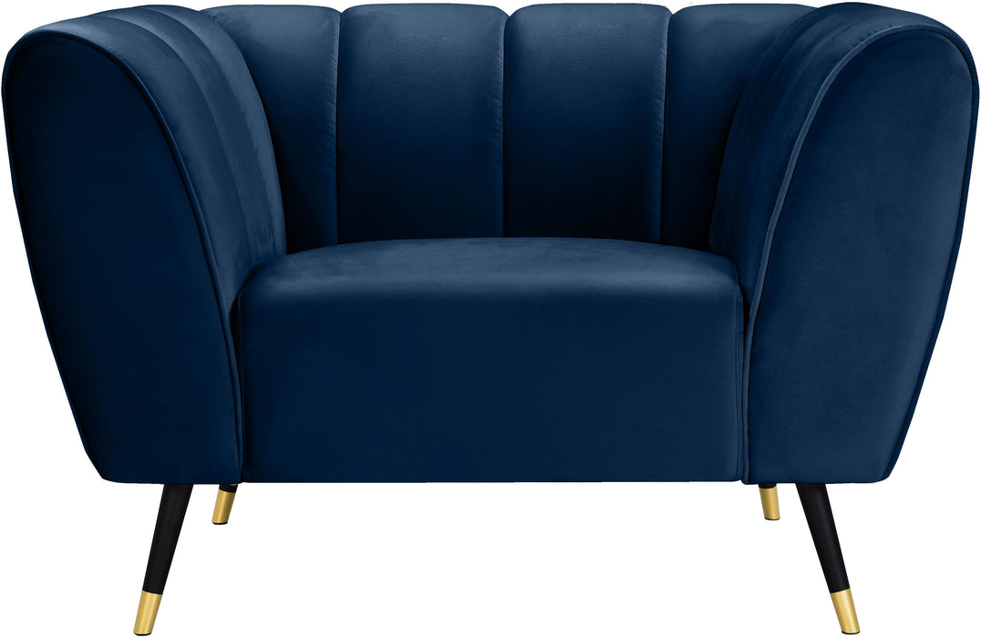 Beaumont Navy Velvet Chair - Bargain Furniture (Detroit, MI)