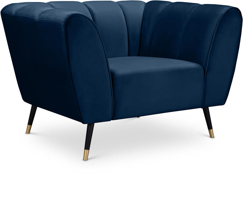 Beaumont Navy Velvet Chair - Bargain Furniture (Detroit, MI)