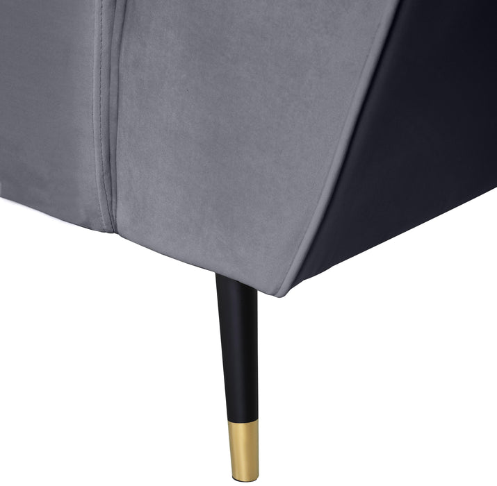 Beaumont Grey Velvet Chair - Bargain Furniture (Detroit, MI)