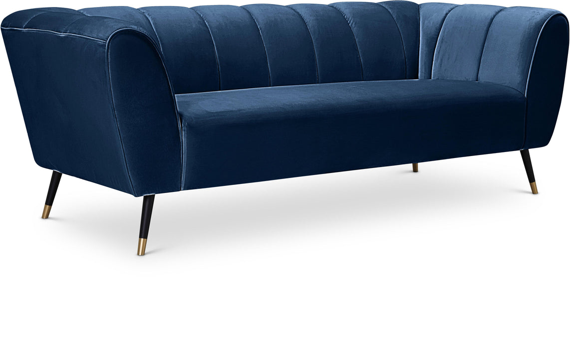 Beaumont Navy Velvet Sofa - Bargain Furniture (Detroit, MI)
