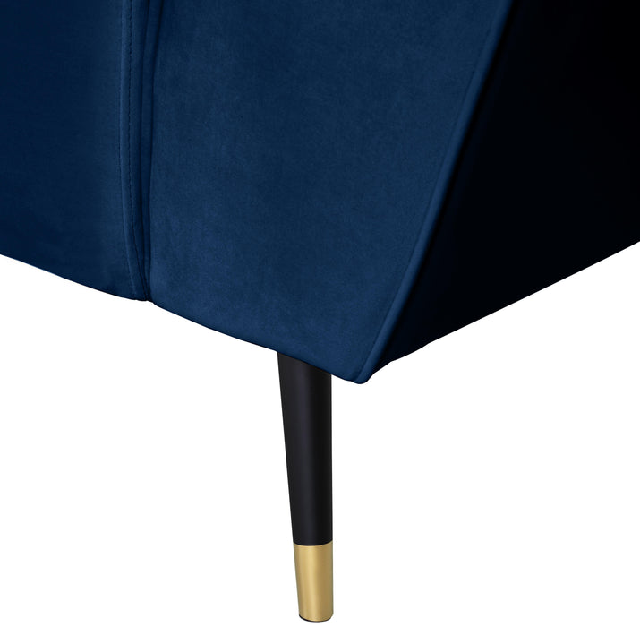 Beaumont Navy Velvet Chair - Bargain Furniture (Detroit, MI)