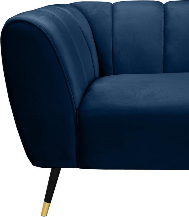 Beaumont Navy Velvet Chair - Bargain Furniture (Detroit, MI)