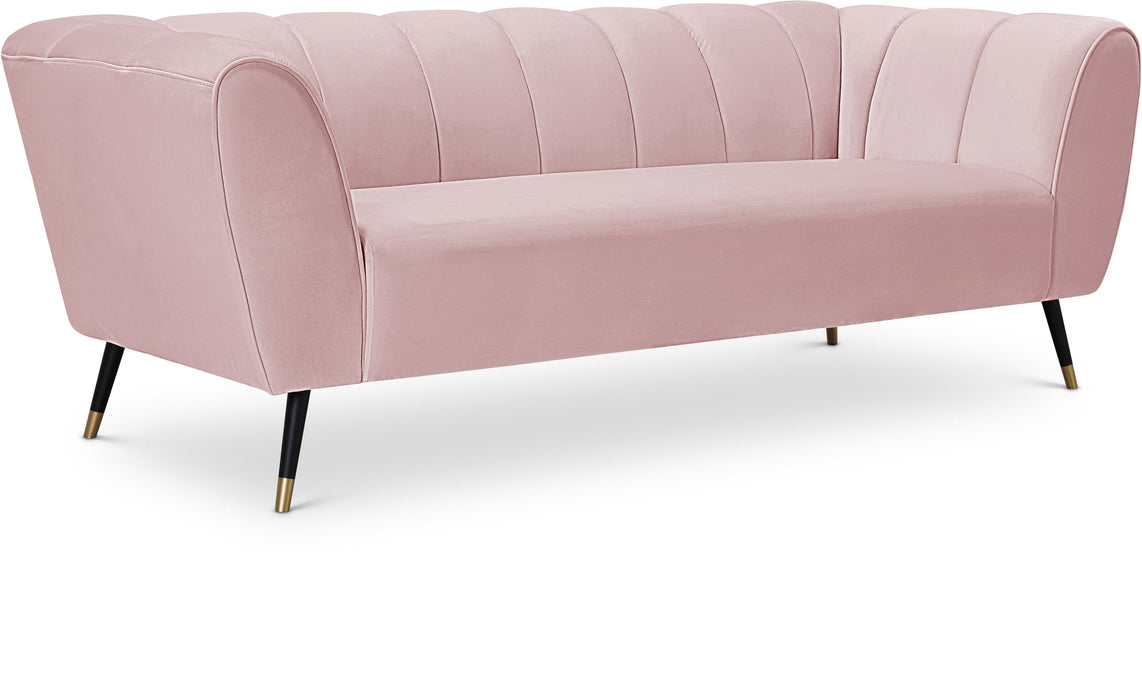 Beaumont Pink Velvet Sofa - Bargain Furniture (Detroit, MI)