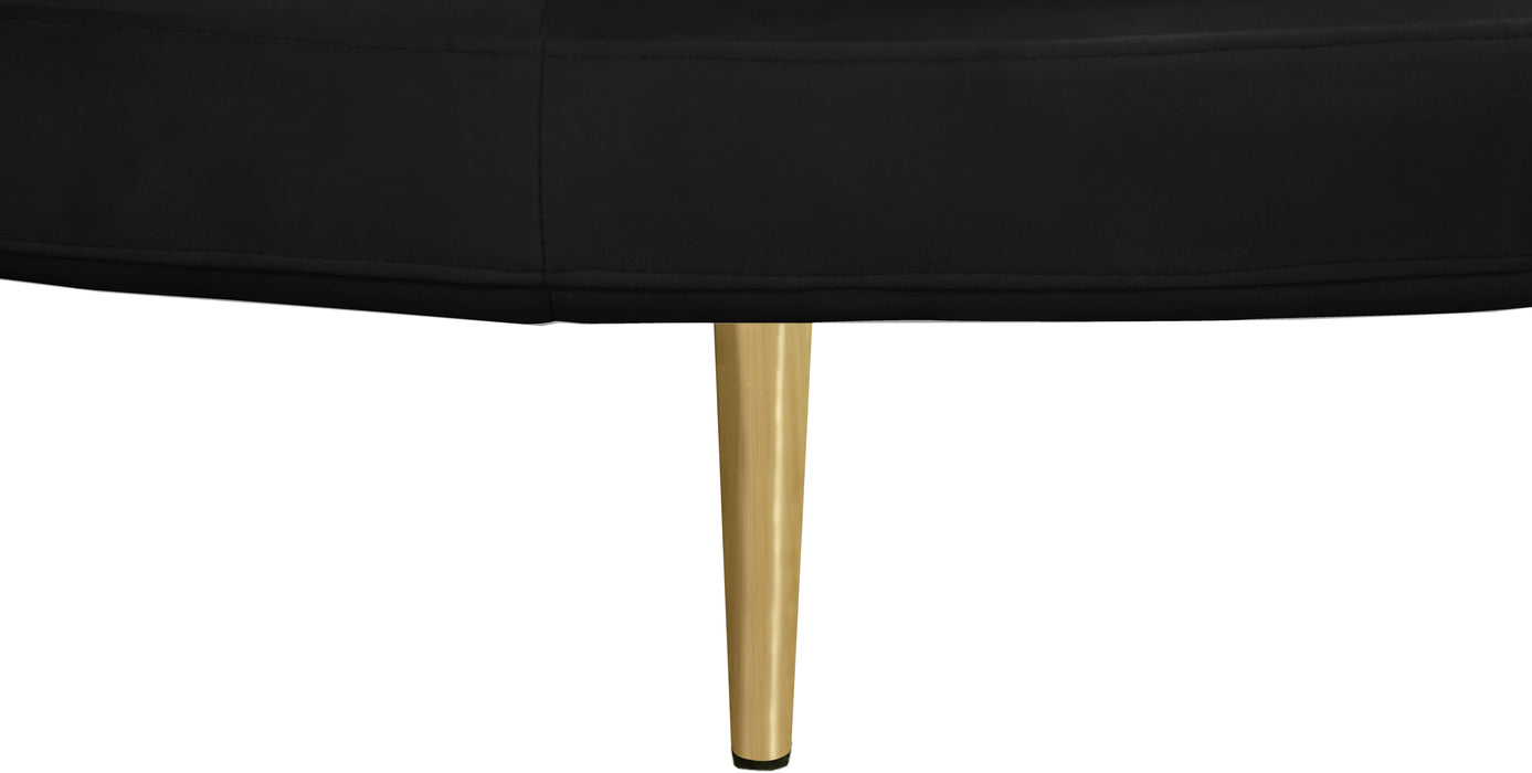 Circlet Black Velvet Round Sofa Settee - Bargain Furniture (Detroit, MI)