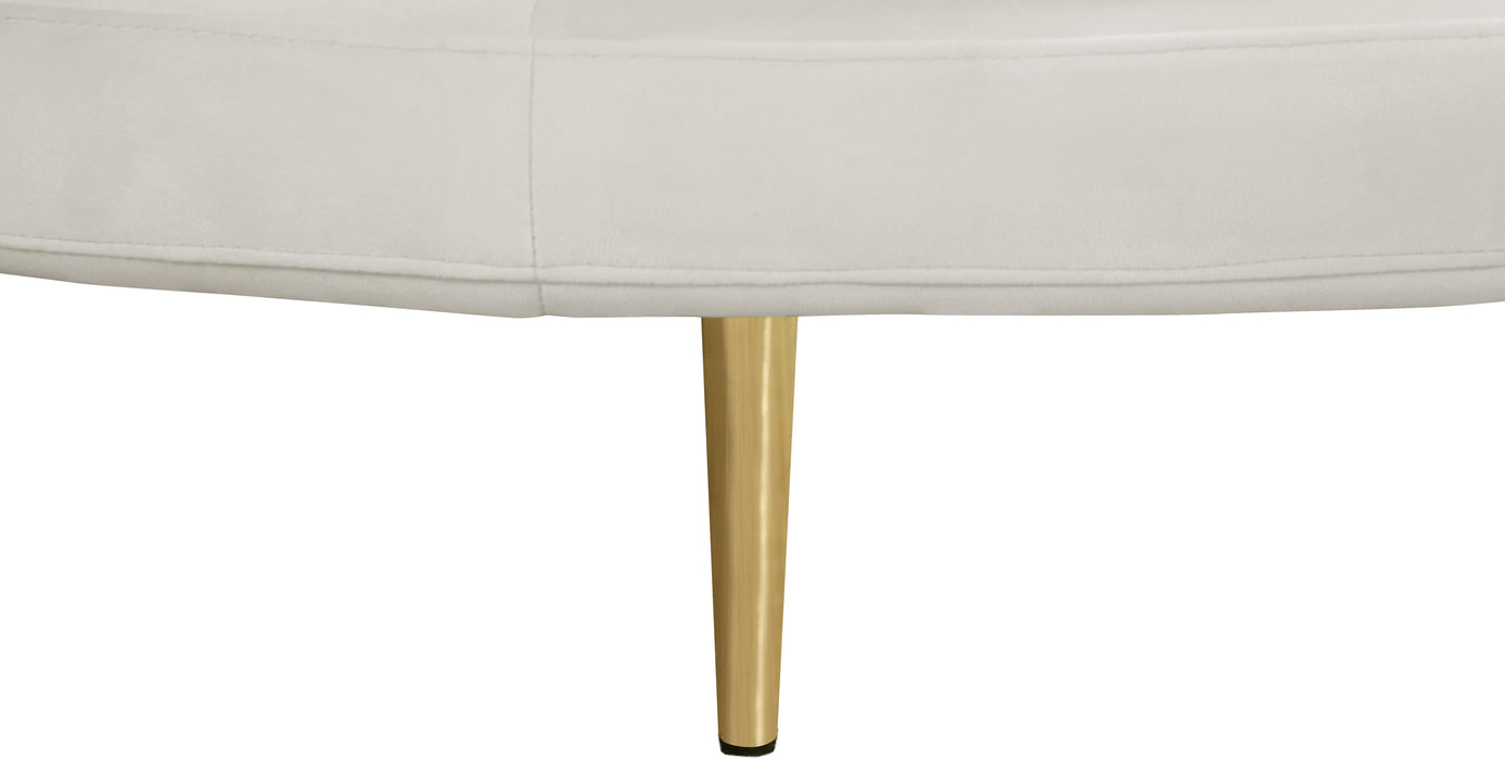 Circlet Cream Velvet Round Sofa Settee - Bargain Furniture (Detroit, MI)
