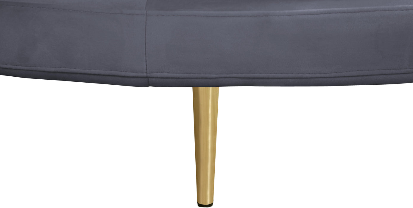 Circlet Grey Velvet Round Sofa Settee - Bargain Furniture (Detroit, MI)