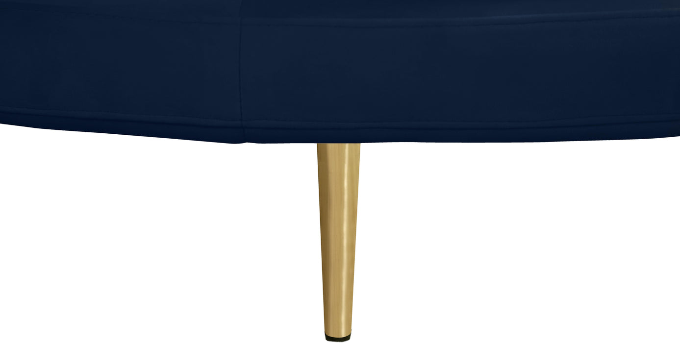 Circlet Navy Velvet Round Sofa Settee - Bargain Furniture (Detroit, MI)