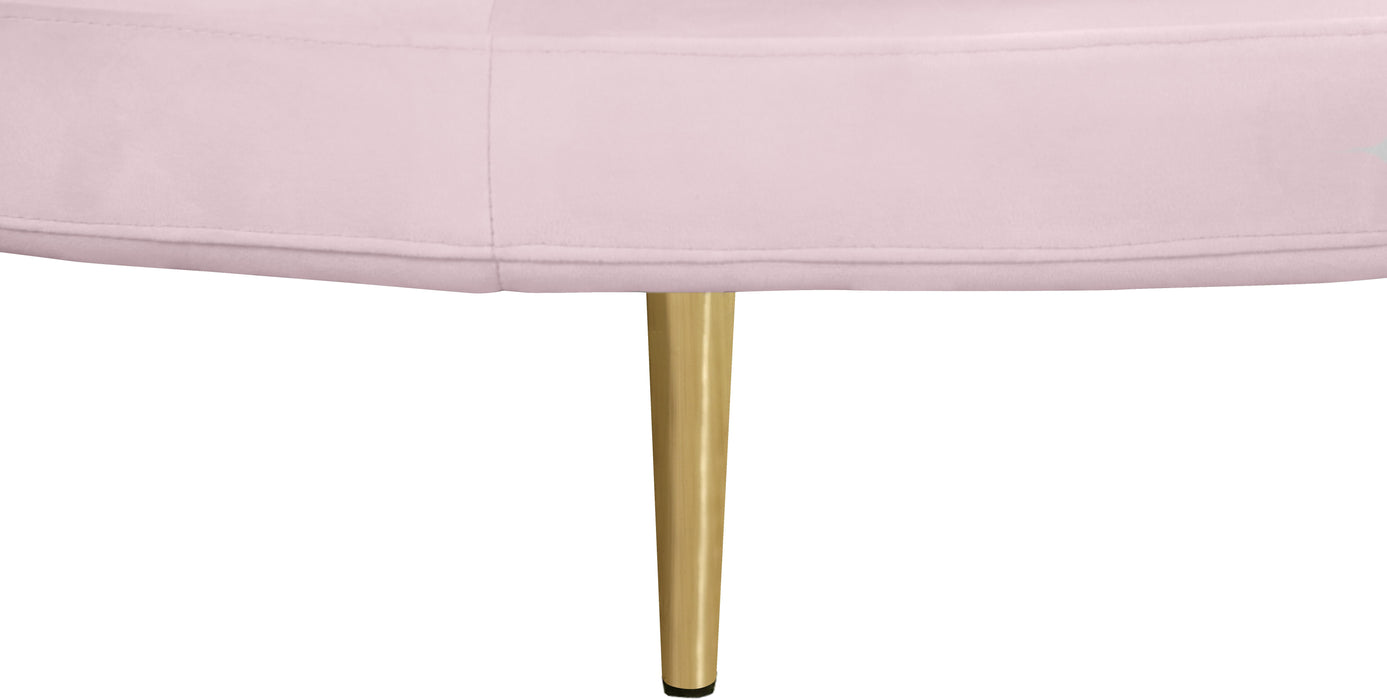 Circlet PInk Velvet Round Sofa Settee - Bargain Furniture (Detroit, MI)