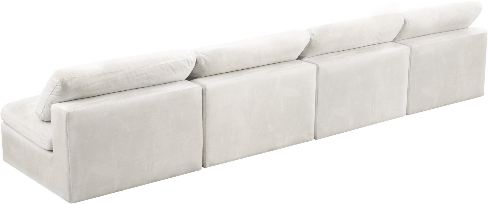 Cozy Cream Velvet Cloud Modular Armless Sofa - Bargain Furniture (Detroit, MI)