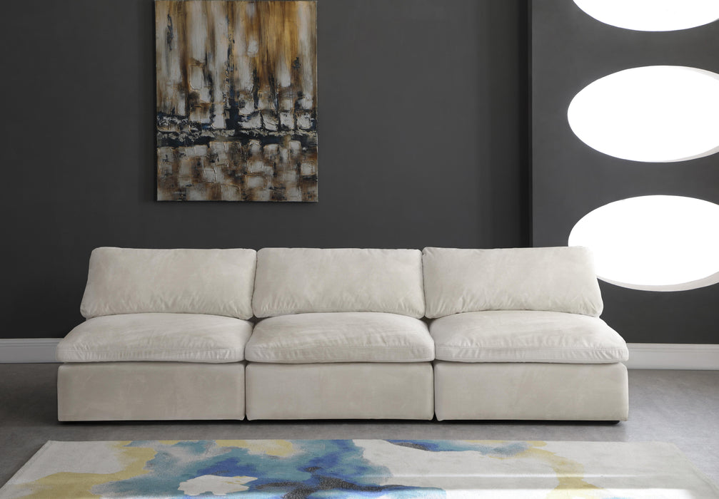 Cozy Cream Velvet Cloud Modular Armless Sofa - Bargain Furniture (Detroit, MI)