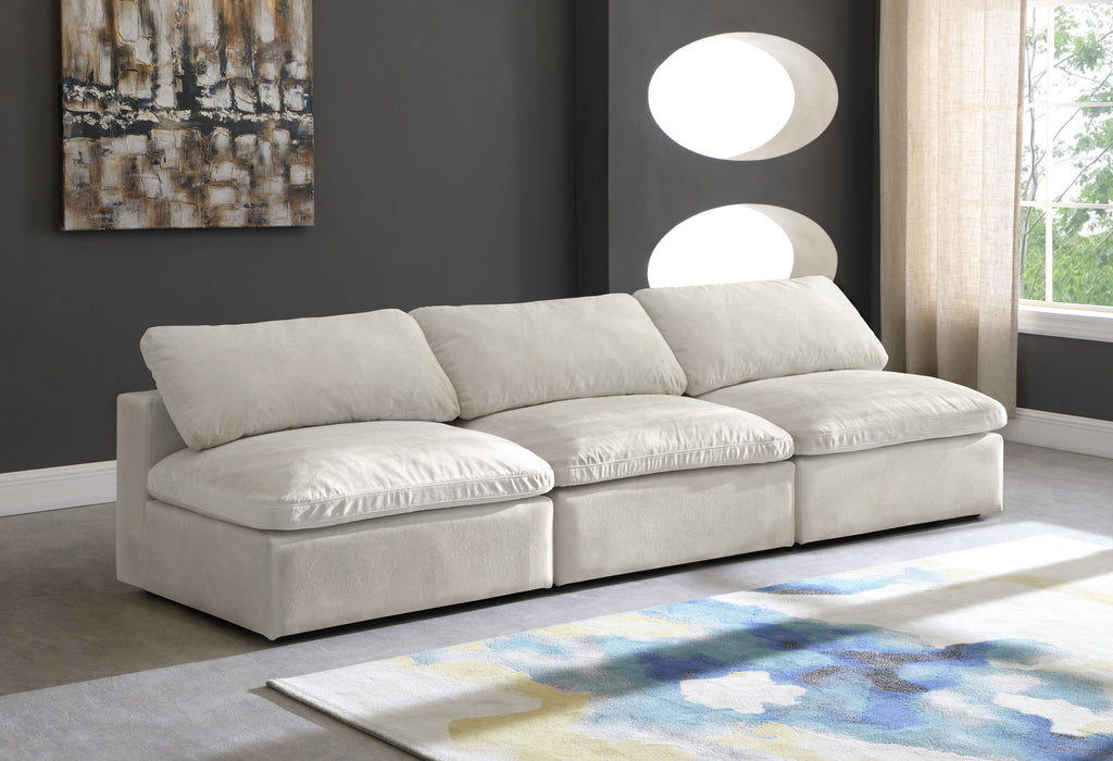 Cozy Cream Velvet Cloud Modular Armless Sofa - Bargain Furniture (Detroit, MI)