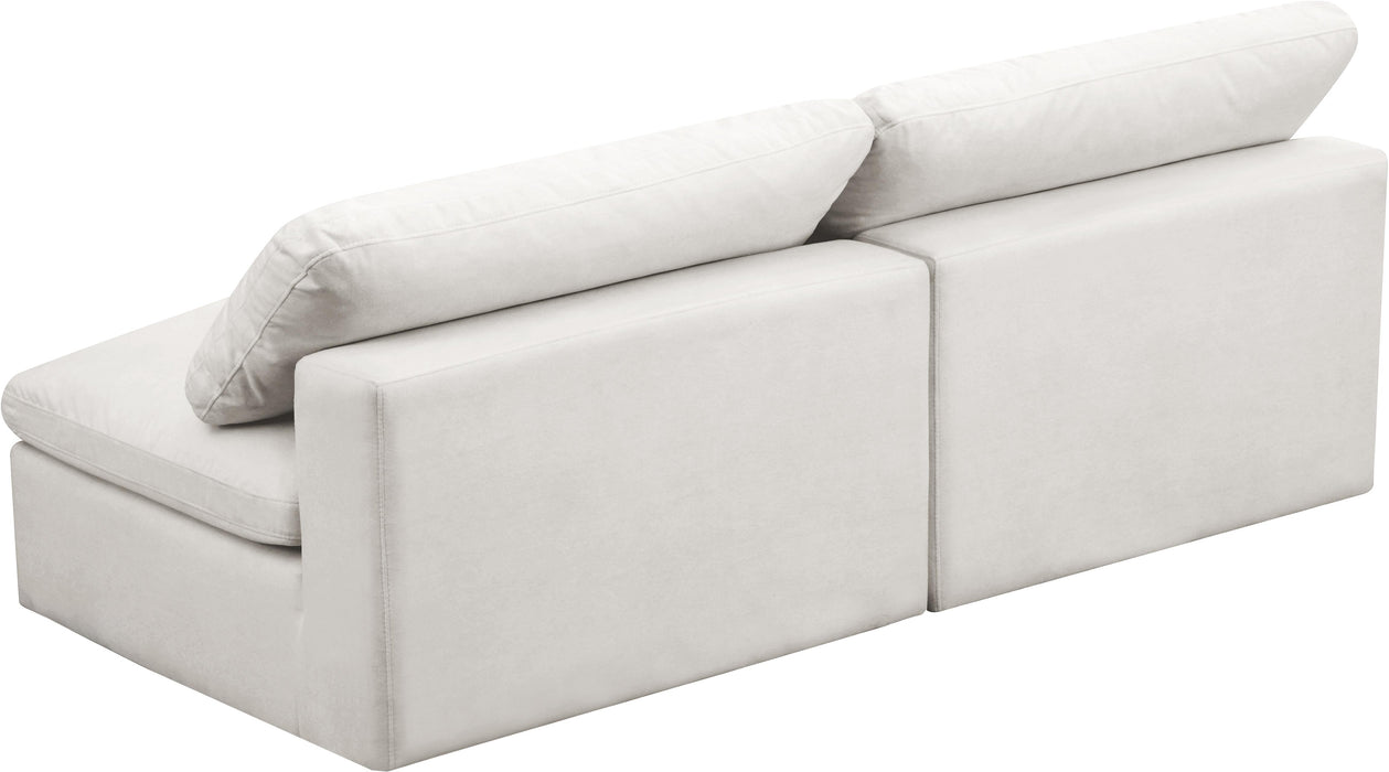 Cozy Cream Velvet Cloud Modular Armless Sofa - Bargain Furniture (Detroit, MI)