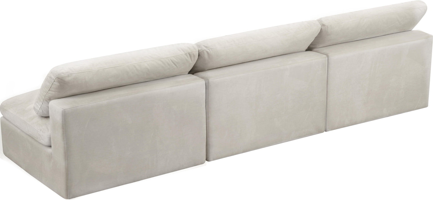 Cozy Cream Velvet Cloud Modular Armless Sofa - Bargain Furniture (Detroit, MI)