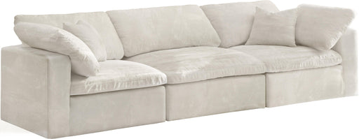 Cozy Cream Velvet Cloud Modular Sofa - Bargain Furniture (Detroit, MI)
