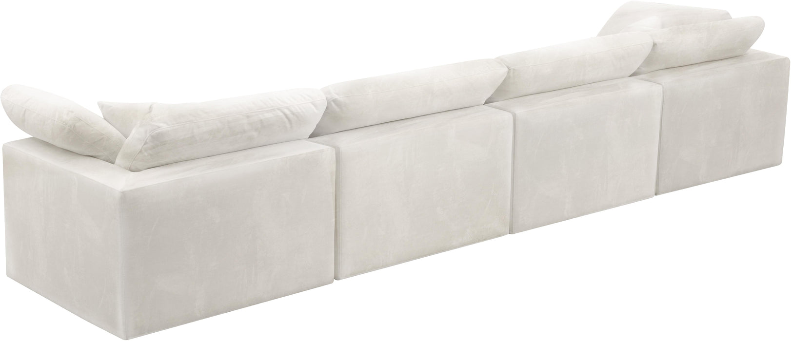 Cozy Cream Velvet Cloud Modular Sofa - Bargain Furniture (Detroit, MI)