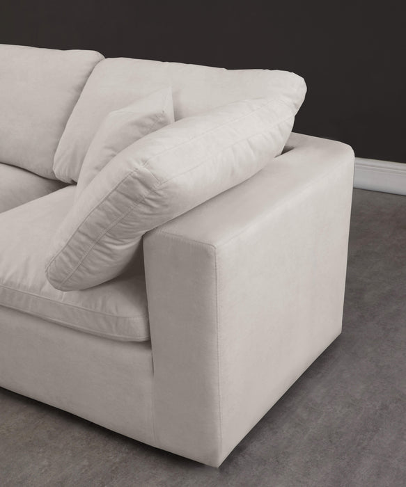 Cozy Cream Velvet Cloud Modular Armless Sofa - Bargain Furniture (Detroit, MI)
