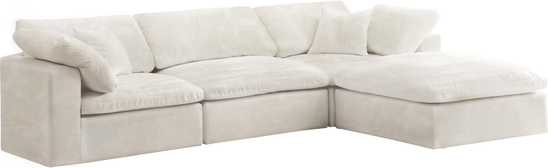 Cozy Cream Velvet Cloud Modular Sectional - Bargain Furniture (Detroit, MI)