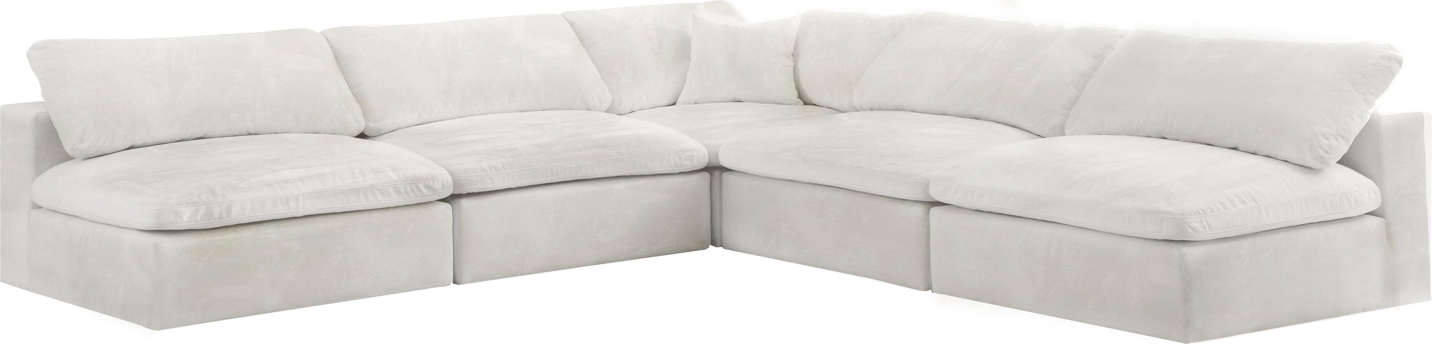 Cozy Cream Velvet Cloud Modular Sectional - Bargain Furniture (Detroit, MI)