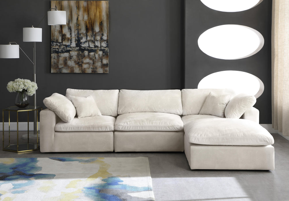 Cozy Cream Velvet Cloud Modular Sectional - Bargain Furniture (Detroit, MI)