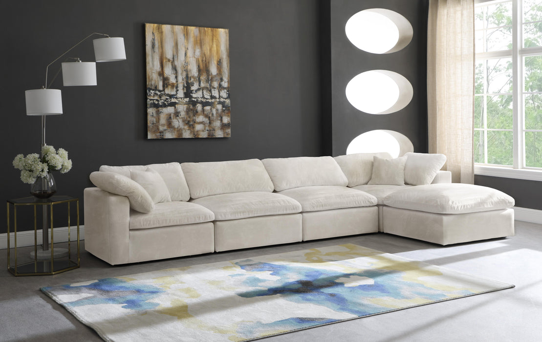 Cozy Cream Velvet Cloud Modular Sectional - Bargain Furniture (Detroit, MI)