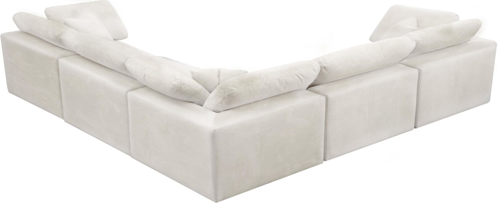 Cozy Cream Velvet Cloud Modular Sectional - Bargain Furniture (Detroit, MI)